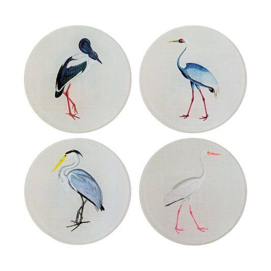 Coastal Birds Double-Sided Acrylic Coaster Set