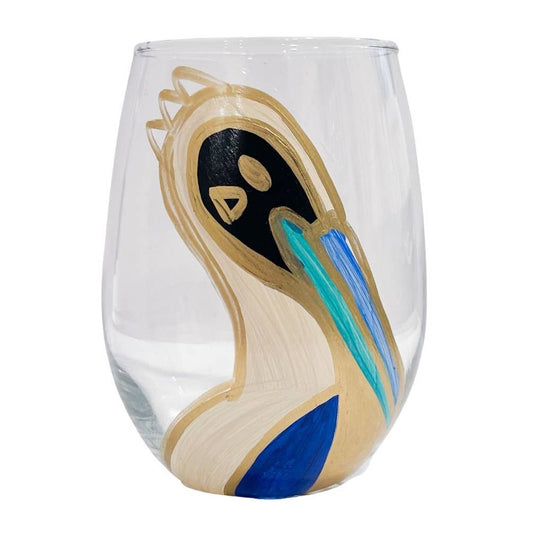 Captain Pelican Hand-Painted Wine Glasses