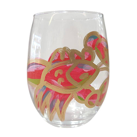 Crawfish Hand-Painted Wine Glasses