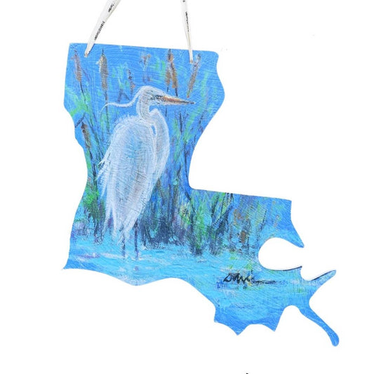 Louisiana Egret Door Hanger