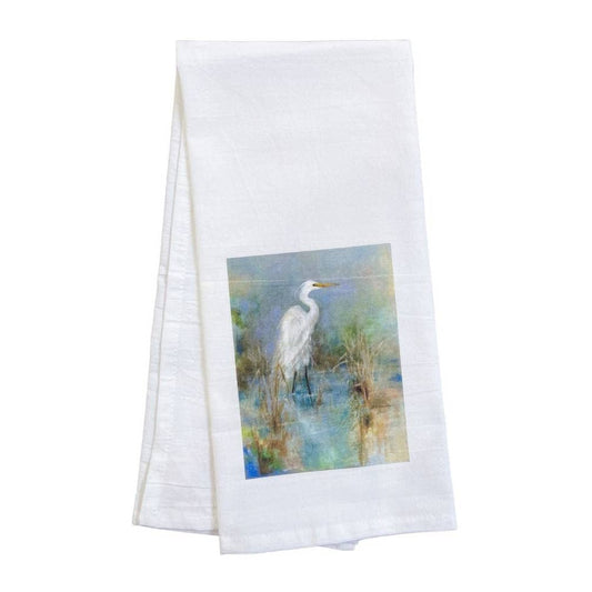 Great White Egret Kitchen Towel