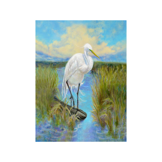 "Louisiana Marsh Hunter" Matted Fine Art Reproduction