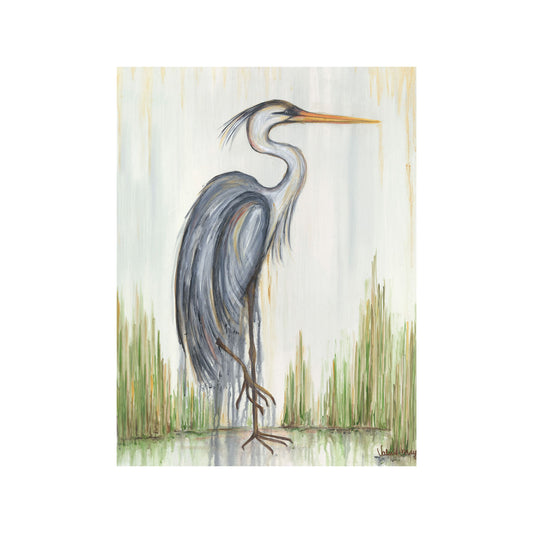 "Blue Heron I" Matted Fine Art Reproduction