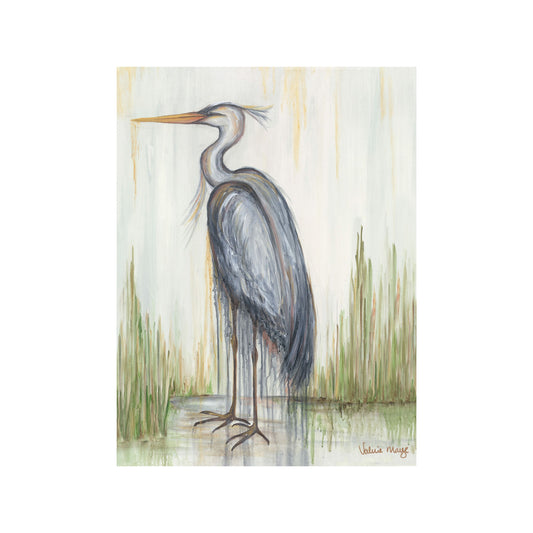 "Blue Heron II" Matted Fine Art Reproduction