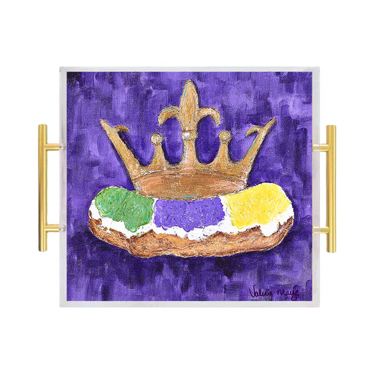 King Cake Acrylic Serving Tray
