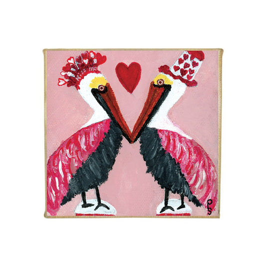 "Pelican Valentines" Mini Canvas