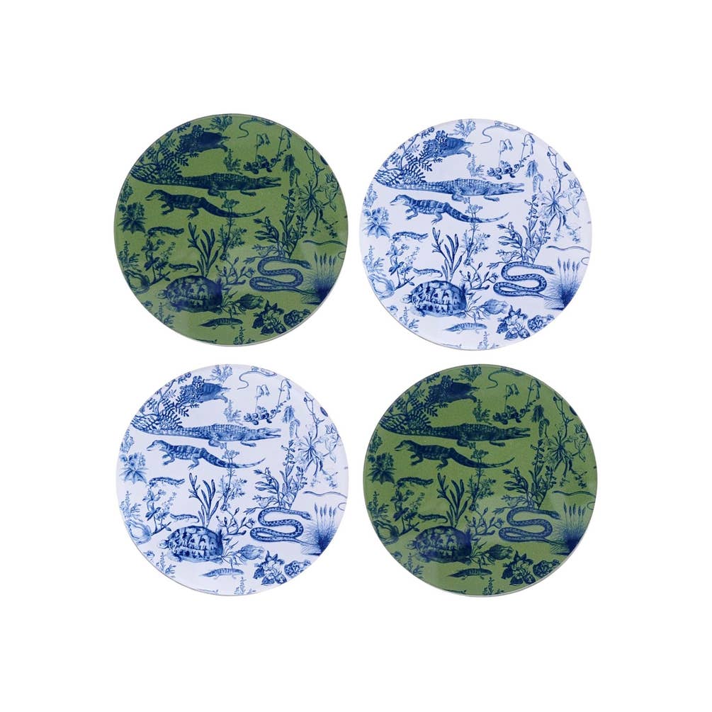 Swamp Toile Double-Sided Acrylic Coaster Set